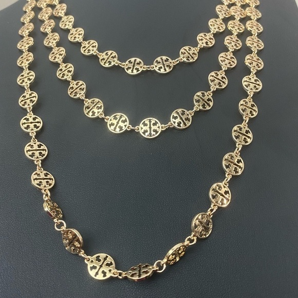 TORY BURCH•Vintage Triple Layered Necklace Goldtone - Picture 5 of 7
